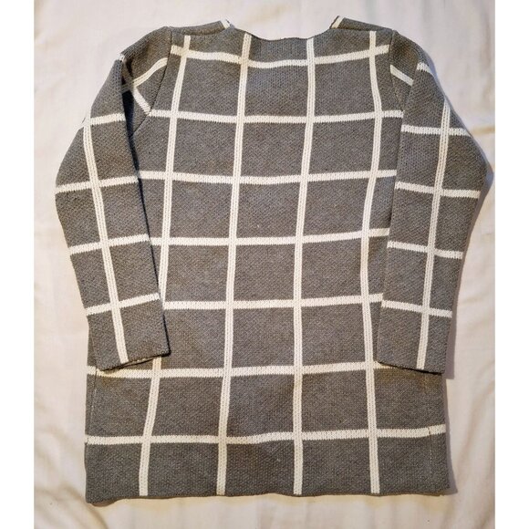 Oliver Grey & White Checked Knit Cardigan With Toggle Closure Cozycore Comfy - Picture 6 of 7